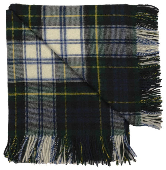 Prince of Scots Highland Tartan Tweed Merino Wool Throw, Dress Gordon