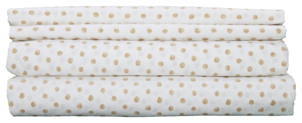 Tan Dots Solid Sheet Set, Twin Extra Long