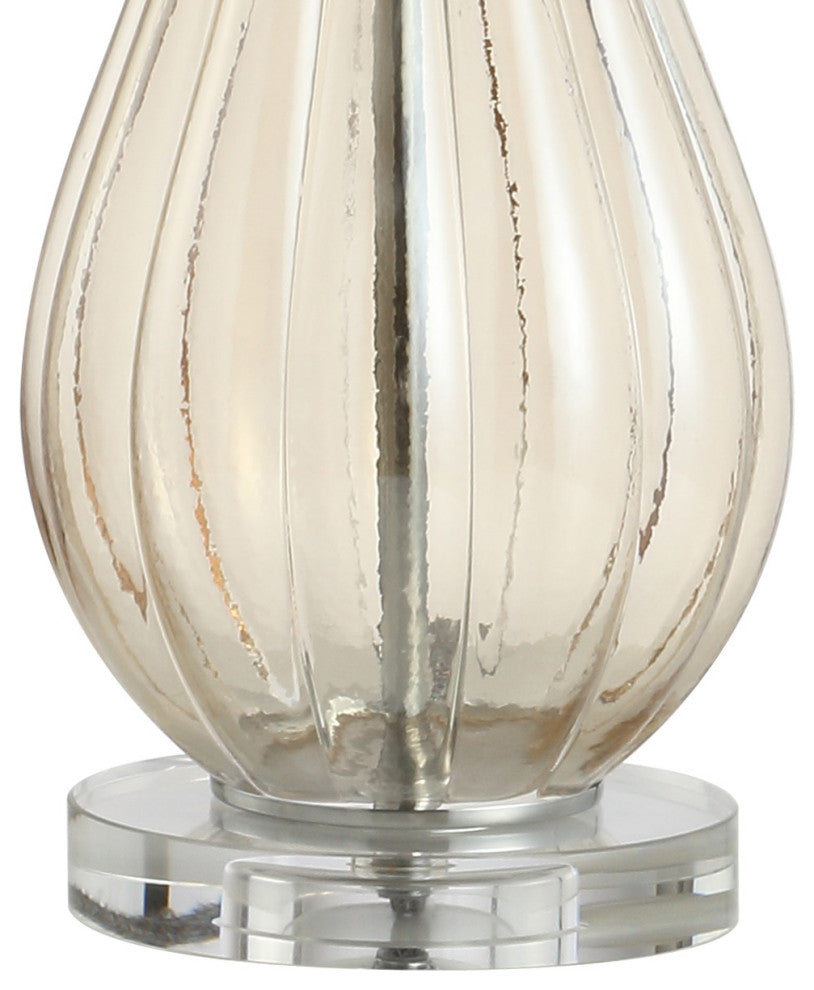 Dew Drop 32.75" Glass, Crystal LED Table Lamp, Champagne