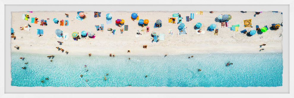 "Summer Beach Day" Framed Painting Print, 30x10