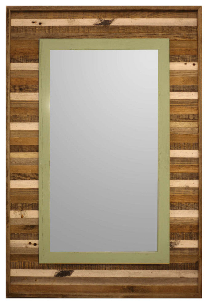 Summerland Barnwood Mirror 26"x38", Green