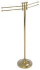 Towel Stand with 4 Pivoting Swing Arms, Unlacquered Brass