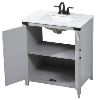 Home Living 19" Farmhouse Grey-Light Bathroom Vanity