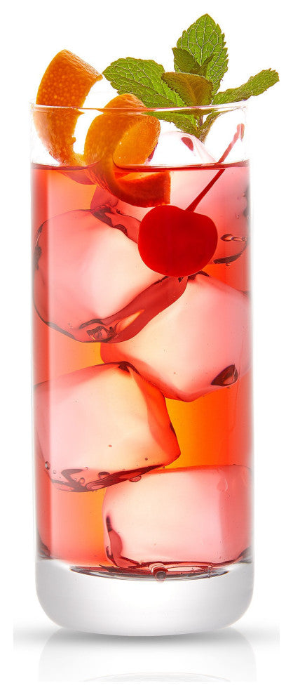 Faye Crystal Highball Drinking Glasses 13 oz, Set of 6