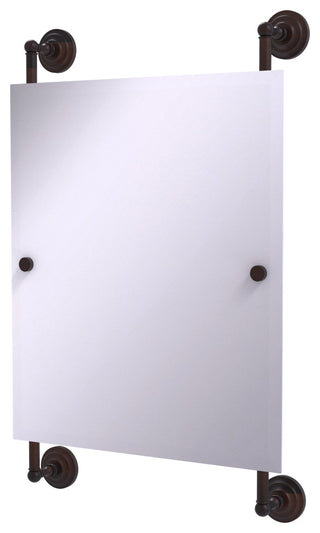 Que New Rectangular Frameless Rail Mounted Mirror, Venetian Bronze