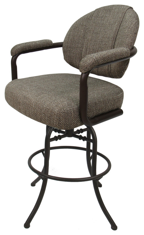 Swivel Tilt Metal Counter 26" 30" Bar Stool M-70, Plumley Cocoa - Brown, 30"