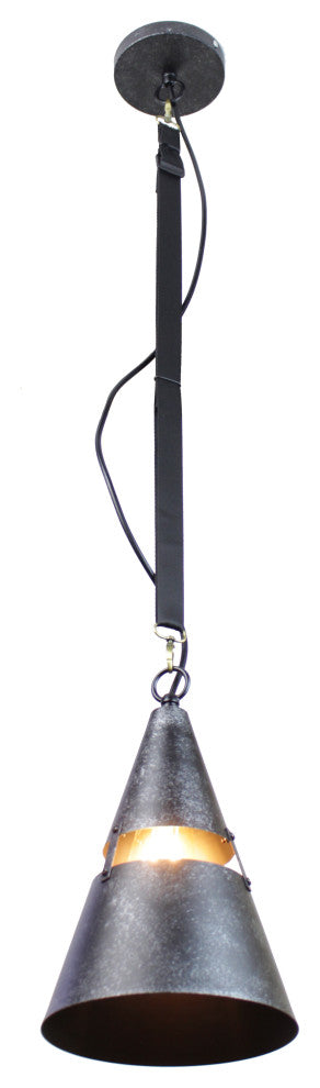 Yalit Industrial 1-Light Black Cone Pendant