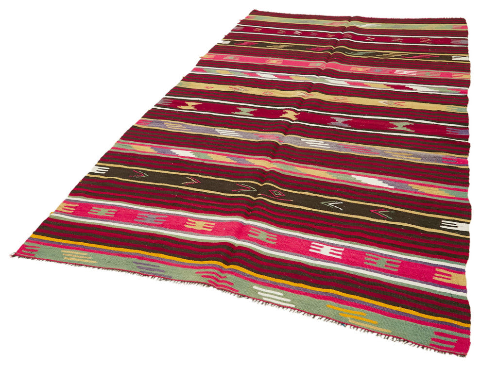 Rug N Carpet - Handmade Turkish 5' 4'' x 9' 6'' Vintage Goat Hair Kilim Rug