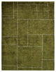 HAND KNOTTED LOOM SILK ECO-FRIENDLY RUGS-9'x12',Rectangle,Green Beige,Geometric
