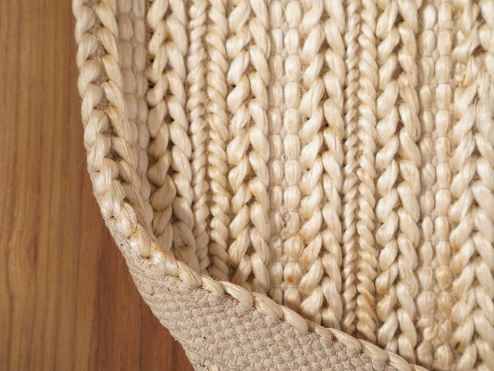 HAND KNOTTED SUMAK JUTE ECO-FRIENDLY SOLID AREA RUGS, Ivory,Solid,Outdoor Indoor, [Rectangle] 6'x9'