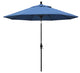 9' Matted Black Collar Tilt Lift Fiberglass Rib Aluminum Umbrella, Olefin, Frost Blue