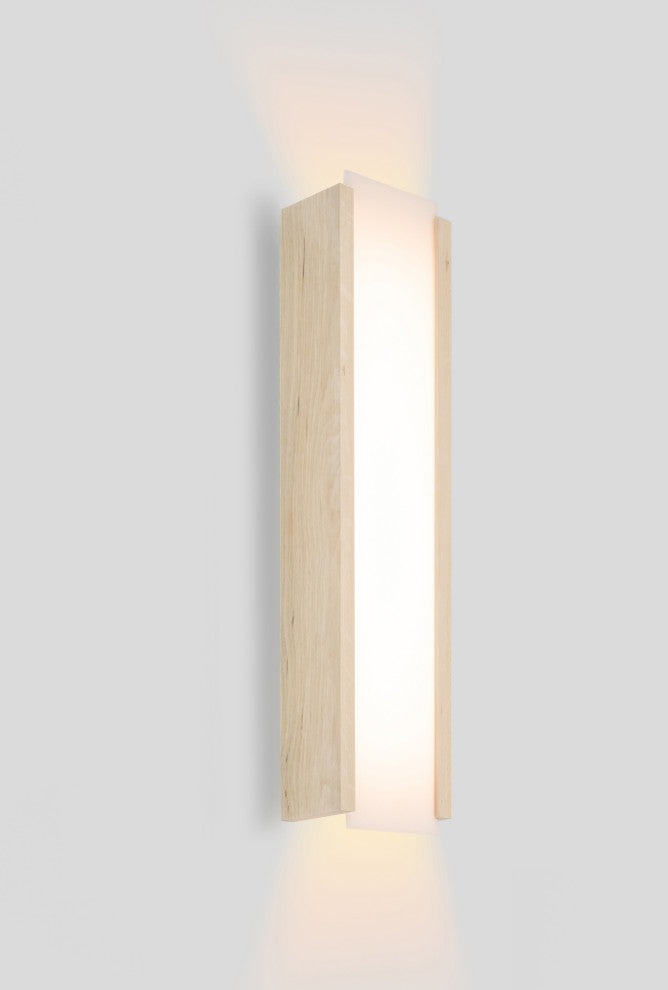 Capio LED Sconce Long White Washed Oak 3500 K 120V