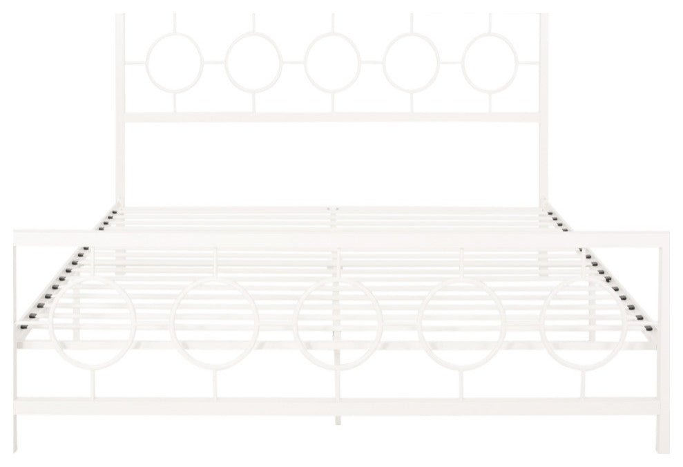 Aldrin Modern Iron Bed Frame, White