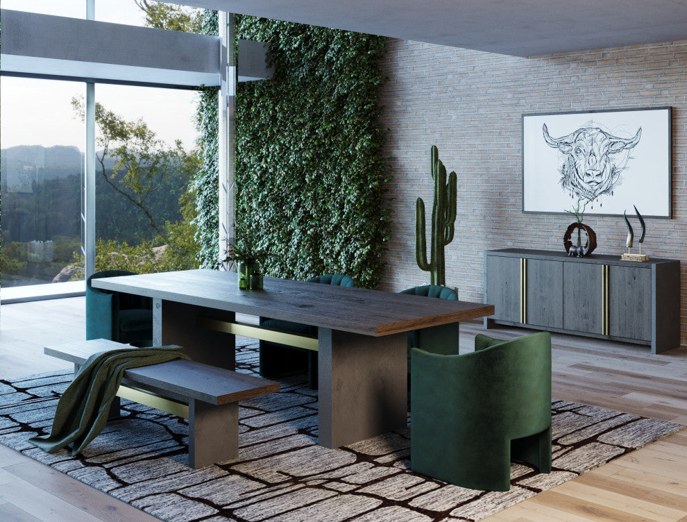 Modrest Danube Modern Jade Green Fabric Dining Chair