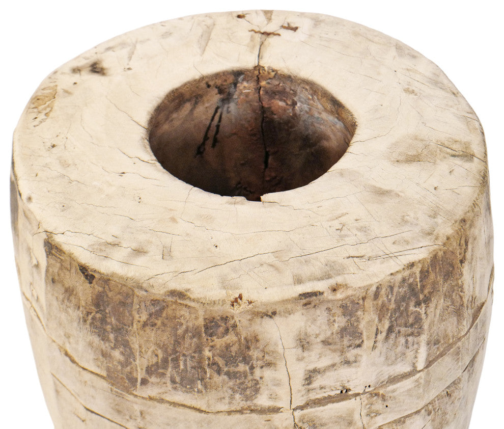 Consigned Sun Bleached Wood Butter Pot