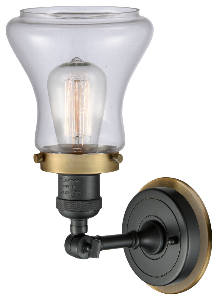 INNOVATIONS LIGHTING 203BK-BPBB-HRBB-G192 Bellmont 1 Light Mixed Metals Sconce