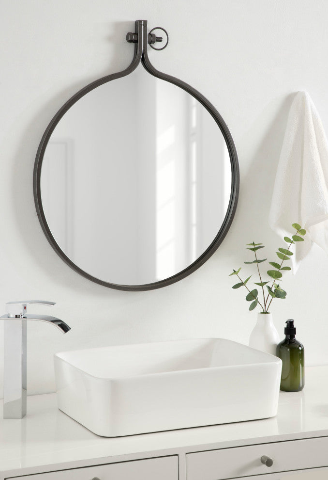 Yitro Metal Framed Wall Mirror, Gray 23.5x28.5