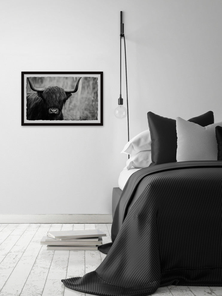 "Angus the Highland Cow" Framed Painting Print, 18x12
