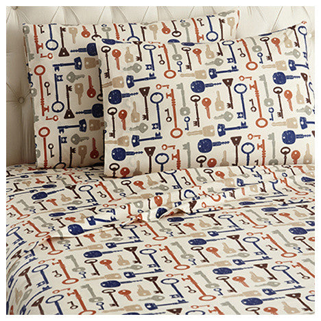 Keys Micro Flannel Sheet Set, Full