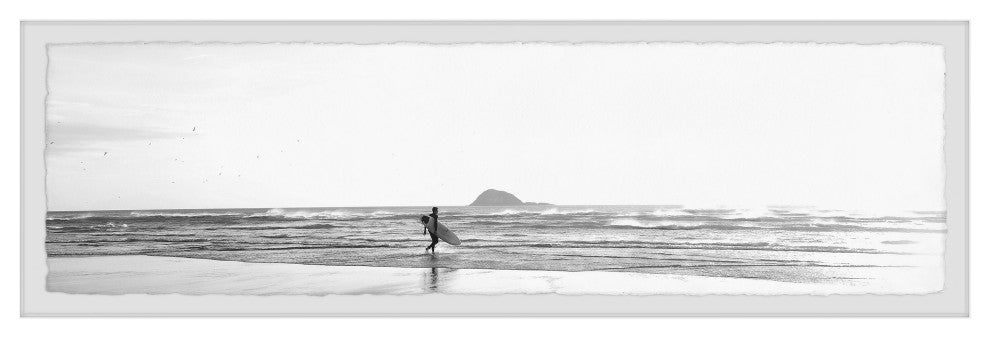 "Early Morning Surf II" Framed Painting Print, 30x10