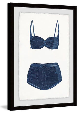 "Navy Bikini" Framed Painting Print, 12"x18"