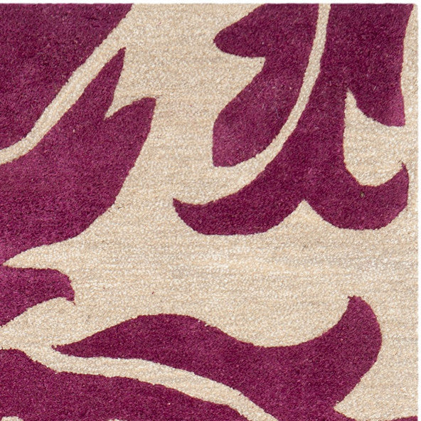 Safavieh Soho Soh841B Floral Rug, Purple/Beige, 6'0"x6'0" Square