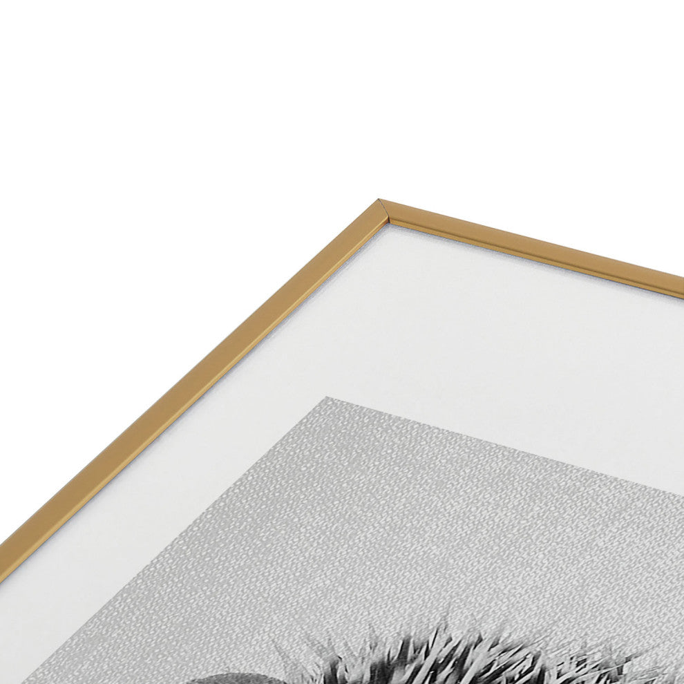 Gal Design Hedgehog Black White Metal Framed Art Print