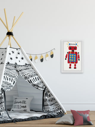 "Electric Robot" Framed Painting Print, 16"x24"