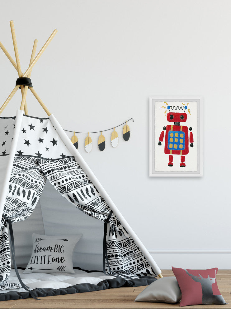 "Electric Robot" Framed Painting Print, 16"x24"