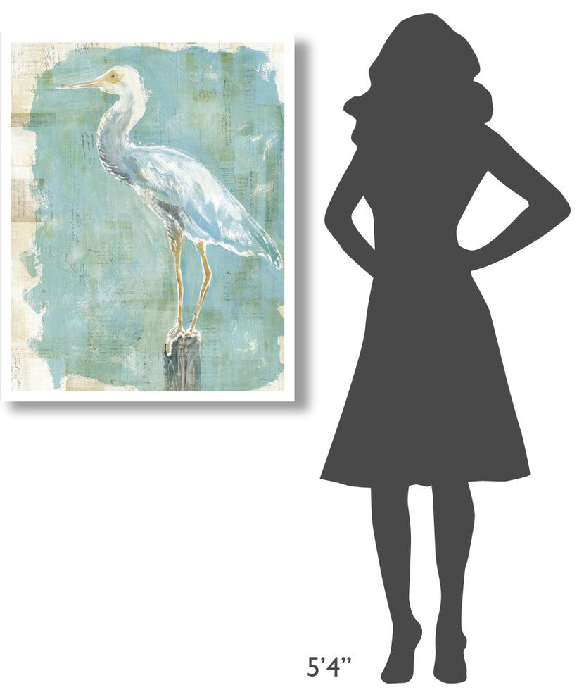 "Coastal Egret II working" Digital Paper Print by Sue Schlabach, 30"x37"