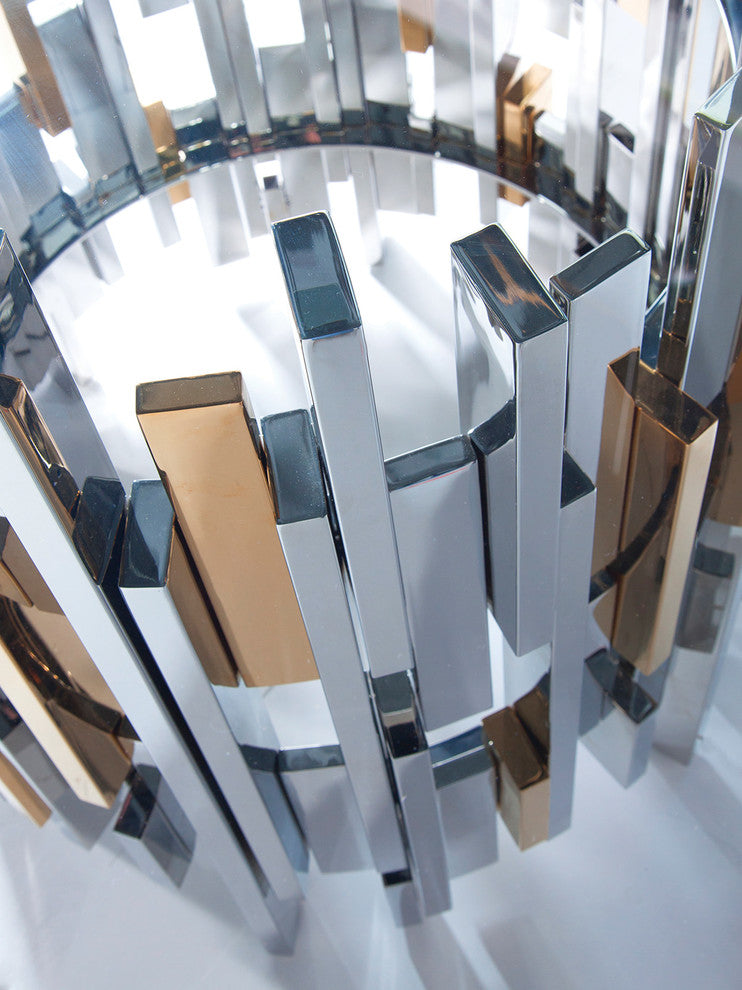 Cityscape Round Dining Table With Glass Top