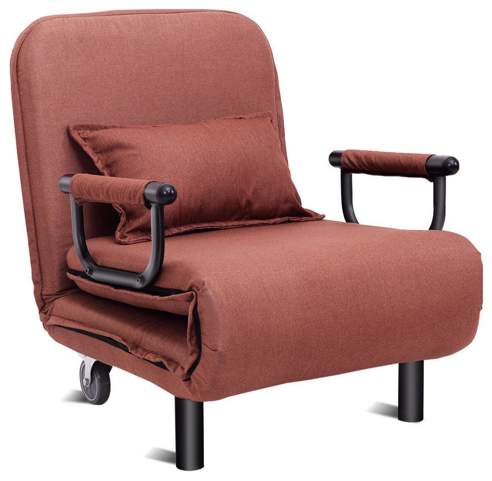 Costway Convertible Sofa Bed Folding Arm Chair Sleeper Recliner Lounge Couch