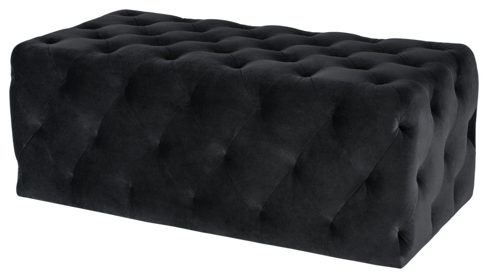 Tufty Black Fabric Sofa Ottoman, HGSC461