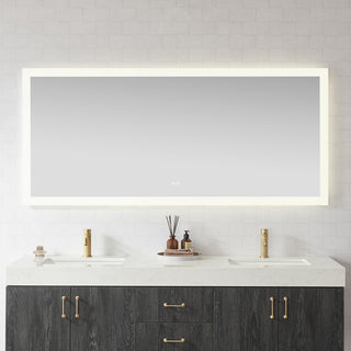 Beijing Rectangular Frameless LED Wall Bath Vanity Mirror, Acrylic, 72"w X 32"h