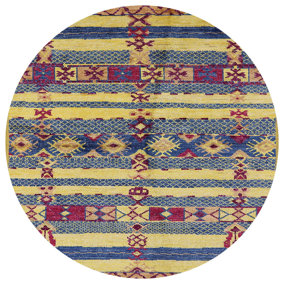 Ahgly Company Indoor Round Mid-Century Modern Area Rugs, 7' Round