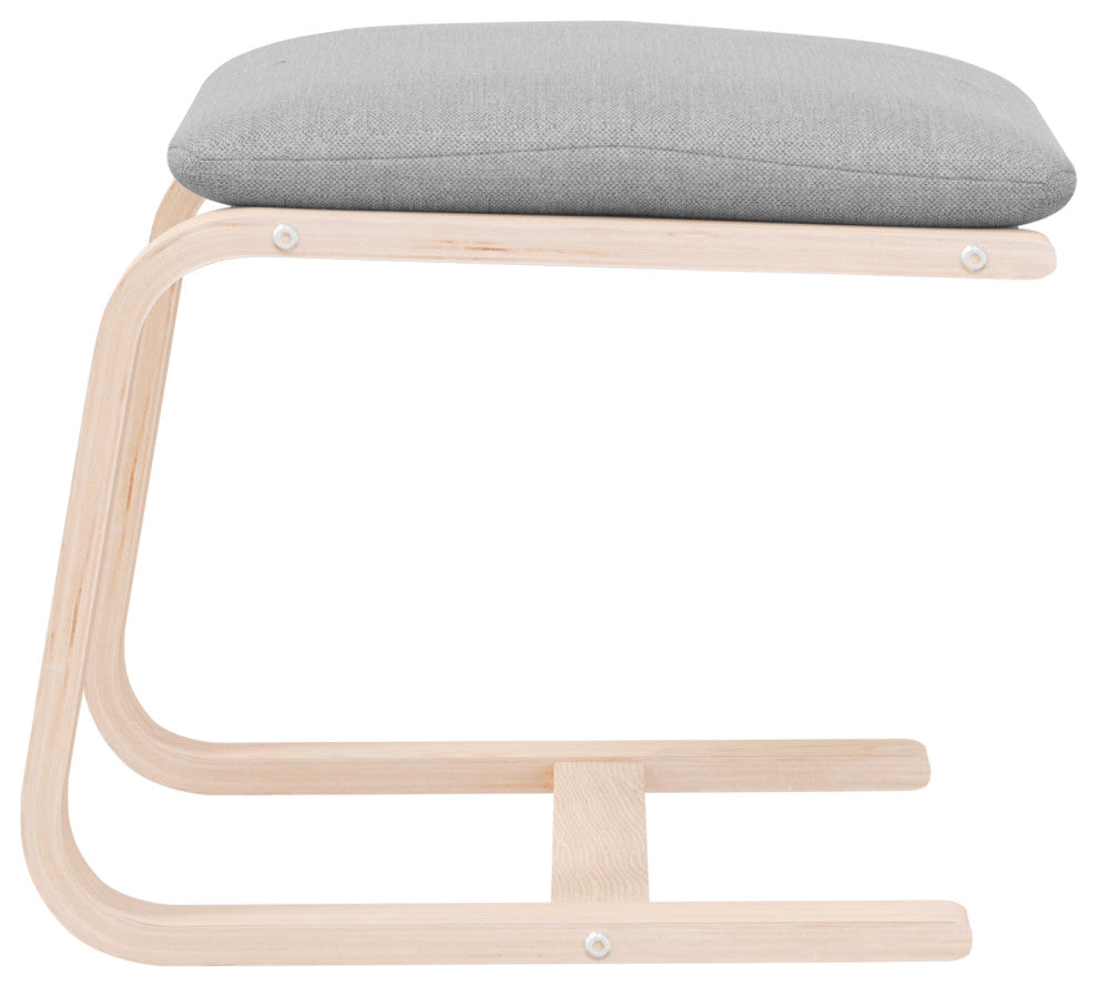 vidaXL Ottoman Footstool Pouf Stool Footrest Living Room Seat Light Gray Fabric