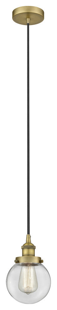 Innovations 616-1PH-BB-G202-6 1-Light Mini Pendant, Brushed Brass