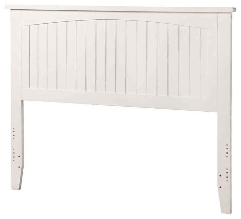 AFI Nantucket Full Wood Panel Headboard with USB Charging Station in White