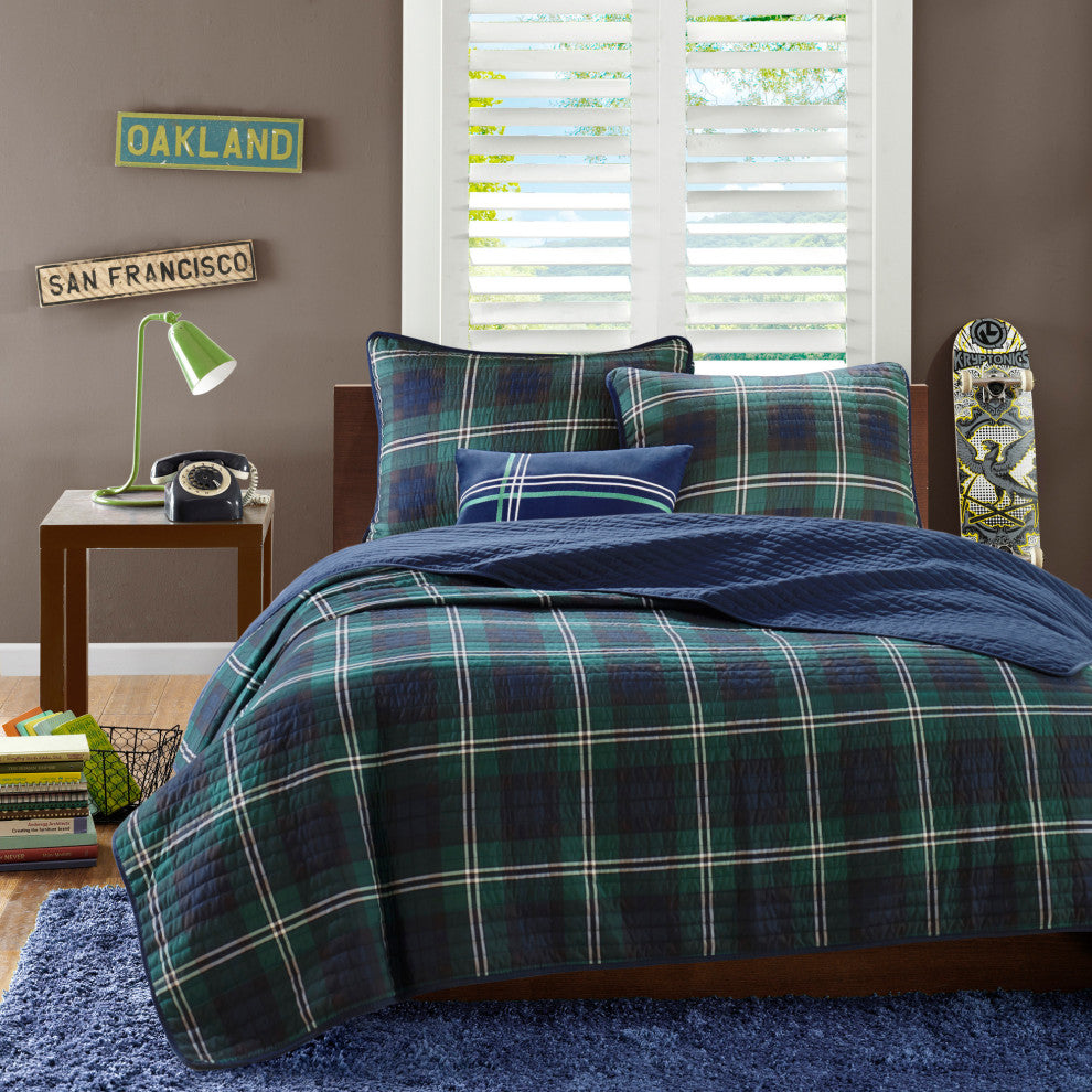 Mi Zone Microfiber Printed Quilt Set, Twin/Twin Xl