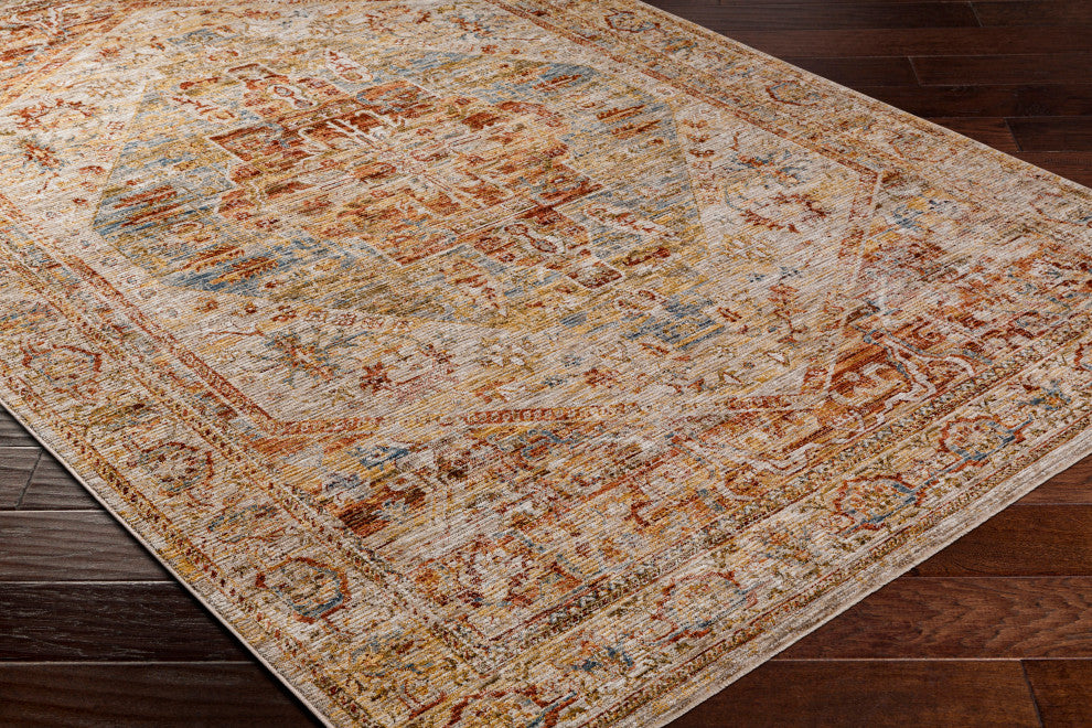 Naila IAL-2300 Red/Ivory Machine Woven 2'7" x 10' Rug