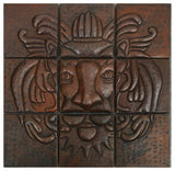 Lion Head Mosaic Design Copper Tile