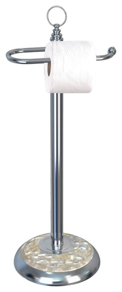 nu steel Toilet Tissue Holder, Chrome With Mother of Pearl