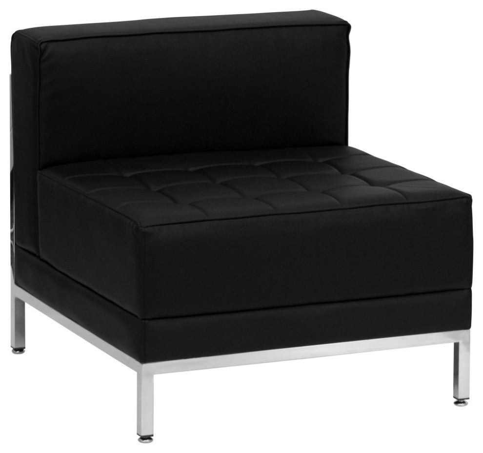 Hercules Imagination Series Contemporary Black Leather Middle Chair