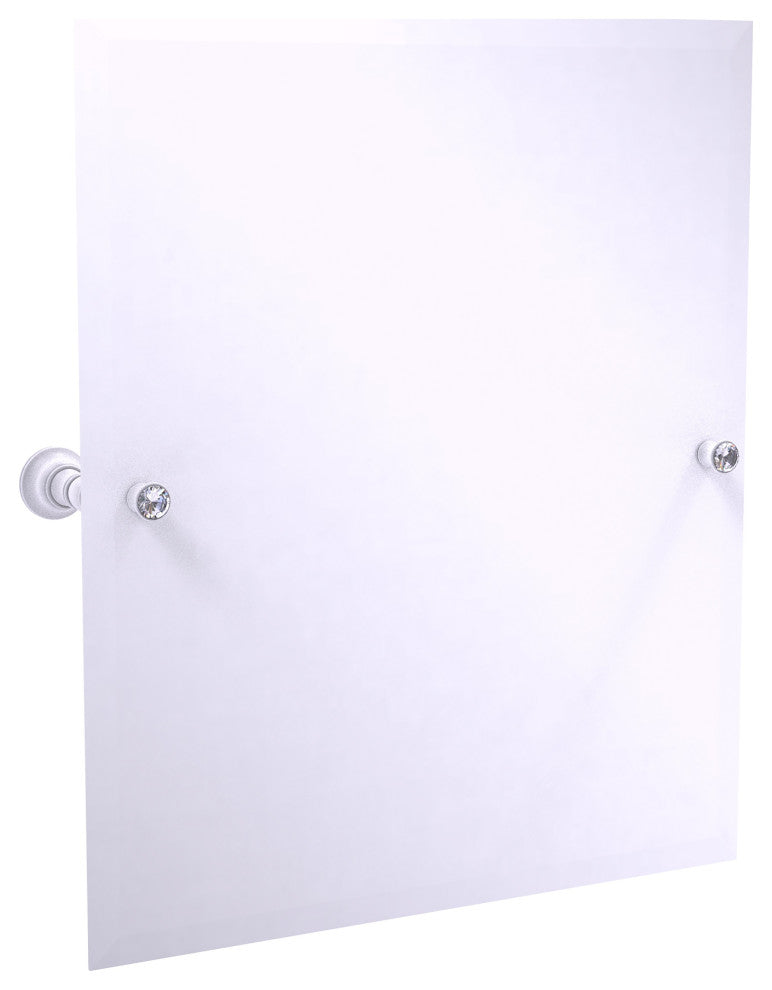 Carolina Crystal Frameless Tilt Mirror with Beveled Edge, Matte White