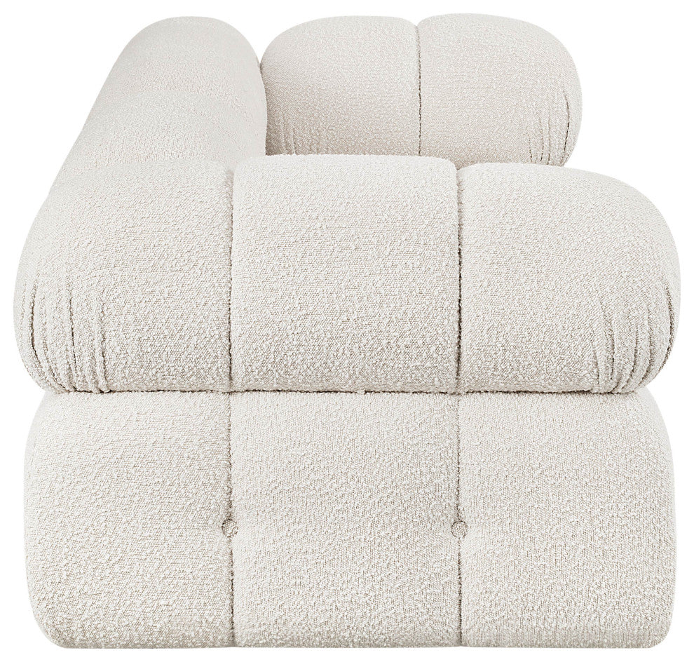 Ames Boucle Fabric Modular Sofa, Cream, 2-Piece: 2 Corner Chair