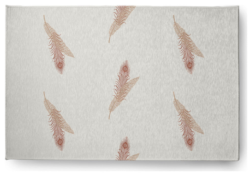 Feather Stripe Spring Chenille Rug, Basswood Brown, 4'x6'