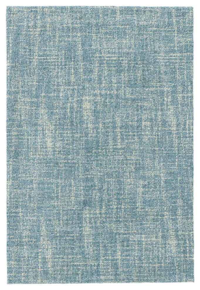 Dash & Albert Crosshatch Aegean Hand Micro Hooked Wool Rug, Blue, 5' x 8'