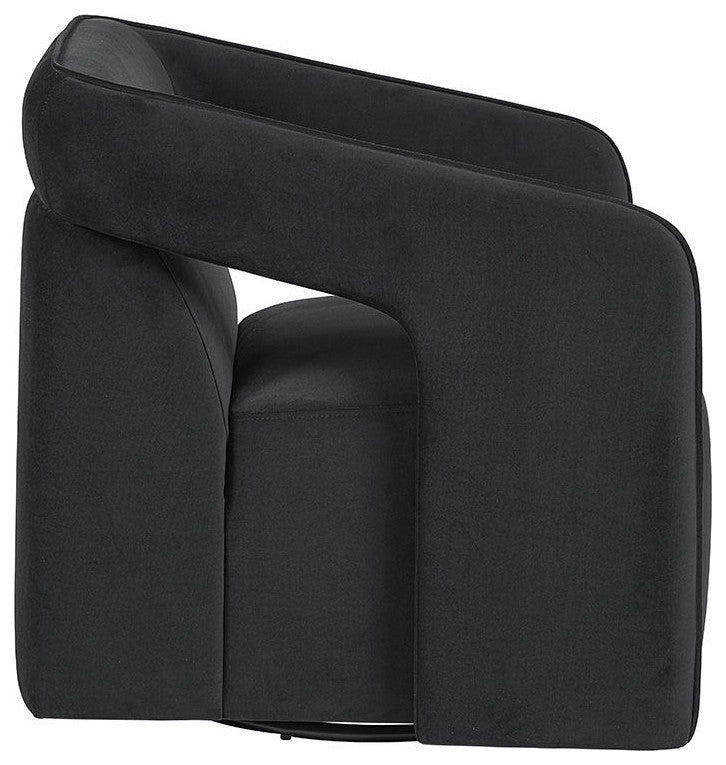 Kendrick Swivel Lounge Chair, Abbington Black