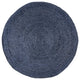 Nuloom Rigo Hand Woven Farmhouse Jute Area Rug, Navy 4'Round