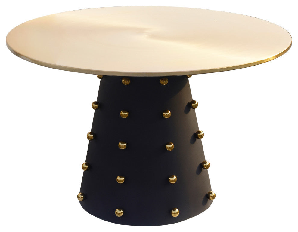 Raven Brushed Gold Top Dining Table